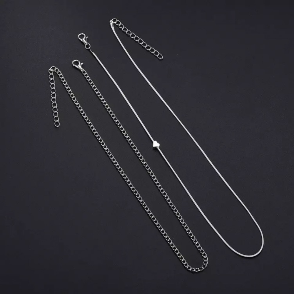 🔴𝟭𝟬/$𝟮𝟱🔴NEW 4 Layered Silver Heart White Cord Anklet - Picture 9 of 12